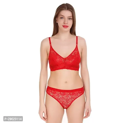 Cloud Dove Women's Combo2 Cotton Bra and Panty Set | Beautiful Combo2 Red,Gold Lingerie Set-thumb2
