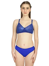 Cloud Dove Women's Cotton Bra and Panty Set | Beautiful Multicolor Combo3 Lingerie Set-thumb1