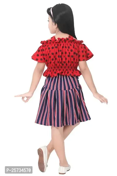S ALAUDDIN DRESSES Cotton Blend Printed Skirt and Top Set for Girls-thumb3