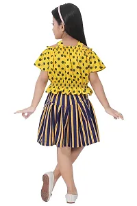 S ALAUDDIN DRESSES Cotton Blend Printed Skirt and Top Set for Girls-thumb1