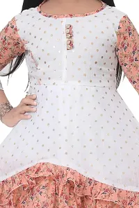 S ALAUDDIN DRESSES Georgette Casual Printed Midi Tulip Frock for Girls-thumb3