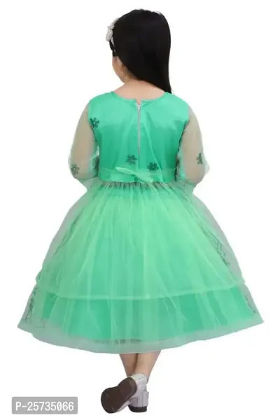 S ALAUDDIN DRESSES Net Casual Midi Dress for Girls-thumb3