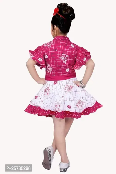 S ALAUDDIN DRESSES Rayon Printed Skirt and Top Set for Girls-thumb3