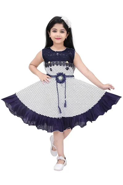 SS Collection Casual Knee Length Sleeveless Frock Dress for Girls Kids