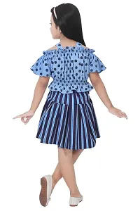 S ALAUDDIN DRESSES Cotton Blend Printed Skirt and Top Set for Girls-thumb2