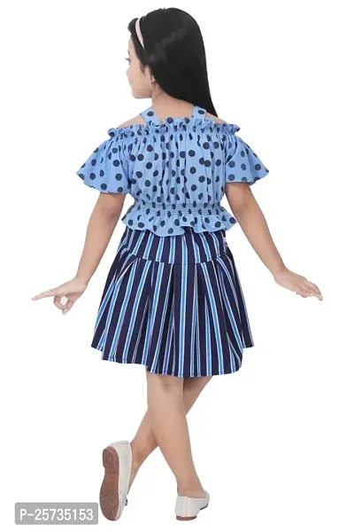 S ALAUDDIN DRESSES Cotton Blend Printed Skirt and Top Set for Girls-thumb3