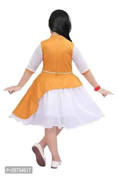 S ALAUDDIN DRESSES Cotton Blend Casual Knee Length Dress for Girls-thumb3
