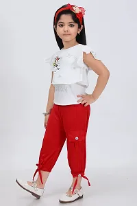 S ALAUDDIN DRESSES Cotton Blend Printed Top and Joggers Set for Girls-thumb2