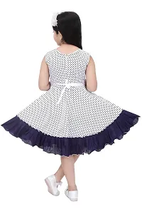 SS Collection Cotton Casual Knee Length Printed Sleeveless Frock Dress for Girls Kids-thumb2