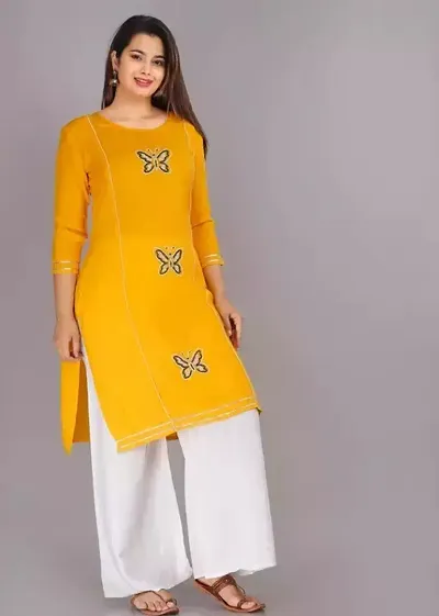 Stylish Fancy Rayon Kurta With Bottom Wear Set For Women