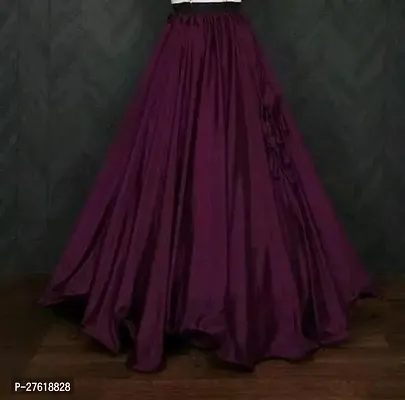 Stylist Georgette Purple Solid Skirt For Women