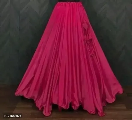Stylish Georgette Pink Solid Skirt For Women-thumb0