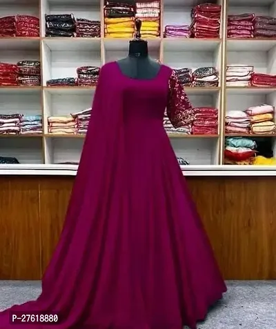 Fancy Georgette Ethnic Gowns With Dupatta For Women-thumb0