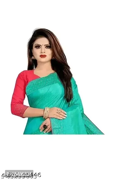 Attractive Silk Saree With Blouse Piece-thumb2