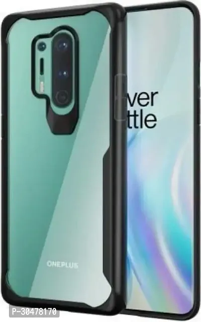 Celltown Back Cover for OnePlus 8 Pro Black Transparent Shock Proof-thumb0