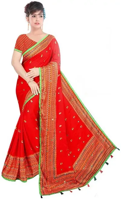 Fancy Blend Saree with Blouse Piece for Women