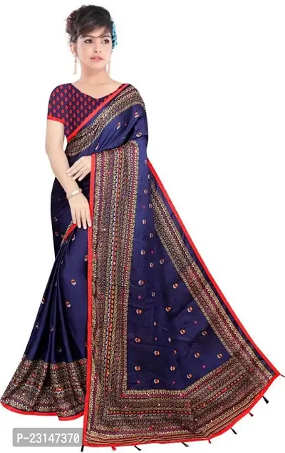 Fancy Cotton Blend Saree with Blouse Piece for Women