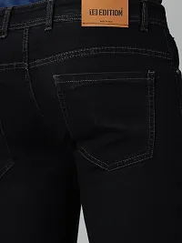 Stylish Black High-Rise Jeans Cotton Blend Jeans For Men-thumb3