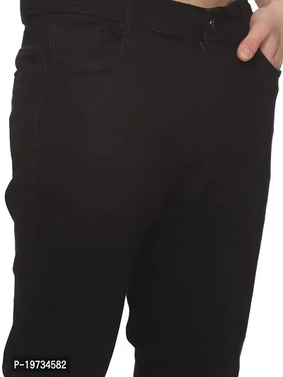 Stylish Black High-Rise Jeans Cotton Blend Jeans For Men-thumb4