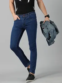 Stylish Blue High-Rise Jeans Cotton Blend Jeans For Men-thumb4