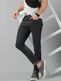 Stylish Grey High-Rise Jeans Cotton Blend Jeans For Men-thumb4