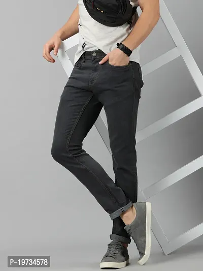 Stylish Grey High-Rise Jeans Cotton Blend Jeans For Men-thumb5