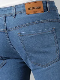 Stylish Blue High-Rise Jeans Cotton Blend Jeans For Men-thumb3