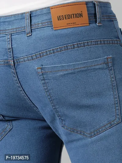 Stylish Blue High-Rise Jeans Cotton Blend Jeans For Men-thumb4