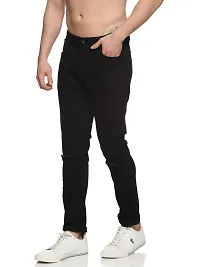 Stylish Black High-Rise Jeans Cotton Blend Jeans For Men-thumb1