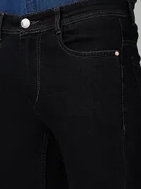 Stylish Black High-Rise Jeans Cotton Blend Jeans For Men-thumb2