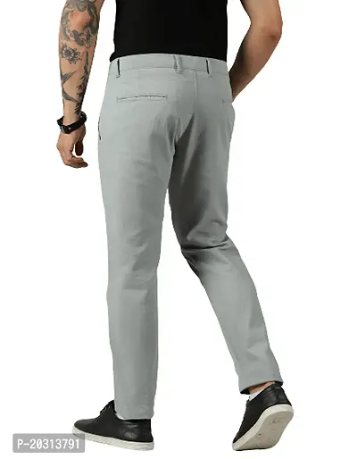 Stylish Green Cotton Mid-Rise Casual Trouser For Men-thumb2