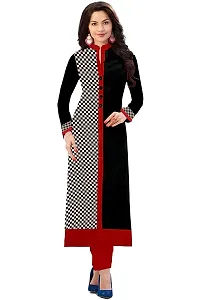 RAMDEV Women's Cotton Straight Kurta (Pack of 2) (RMD CHECKSGREY_Multi_Free Size)-thumb2