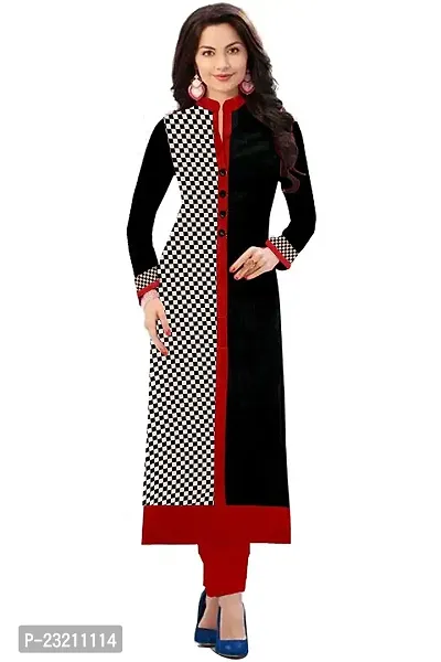 RAMDEV Women's Cotton Straight Kurta (Pack of 2) (RMD CHECKSGREY_Multi_Free Size)-thumb3