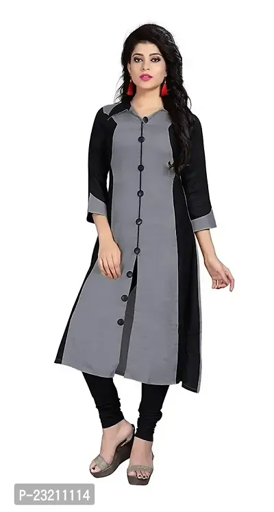 RAMDEV Women's Cotton Straight Kurta (Pack of 2) (RMD CHECKSGREY_Multi_Free Size)-thumb4