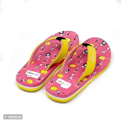 Basics21 Unisex-Child Kids Flip-Flop | Slippers & Chappals Soft, Comfortable, Indoor & Outdoor (PINK, numeric_4)