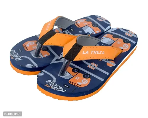 Basics21 Unisex-Child, Kids Flip-Flop 7-12 Years old | Soft, Comfortable, Indoor & Outdoor Slippers & Chappal,Theme Resque, Light Weight (NAVY BLUE, numeric_1)