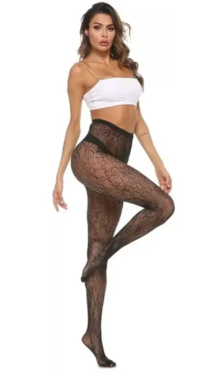 Stylish Net Elasticated Stockings For Women