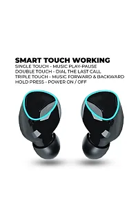 PAHINO True Wireless Earbuds Upto 200hrs Play Time Bluetooth 5.1 IPX7 Sweat-Proof Wireless Headphones, Stereo Audio, Touch Control TWS with Fast Charging(Black)-thumb1