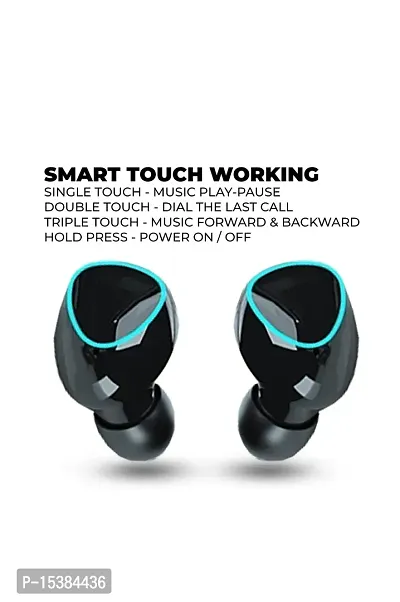 PAHINO True Wireless Earbuds Upto 200hrs Play Time Bluetooth 5.1 IPX7 Sweat-Proof Wireless Headphones, Stereo Audio, Touch Control TWS with Fast Charging(Black)-thumb2