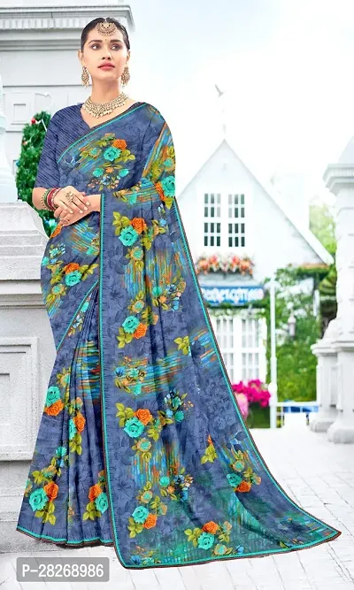 Latest Attractive Georgette Saree with Blouse piece-thumb0