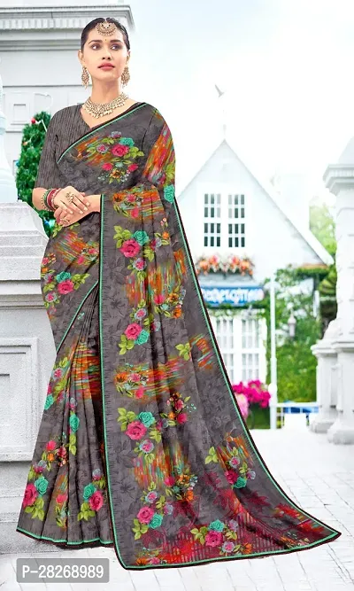 Latest Attractive Georgette Saree with Blouse piece-thumb0