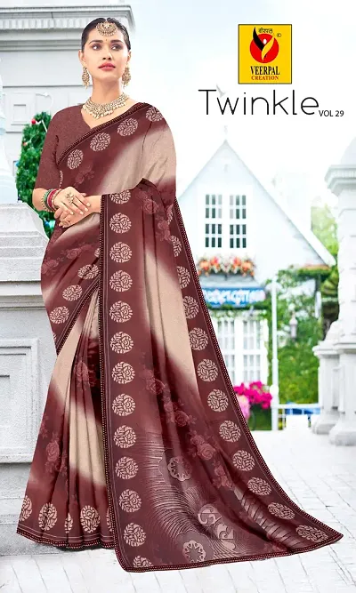 Latest Attractive Georgette Saree with Blouse piece