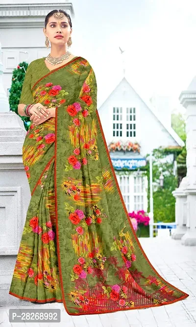 Latest Attractive Georgette Saree with Blouse piece-thumb0