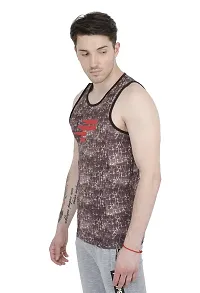 FASTORO-Men's Sleeveless Traning Top (Large) Brown-thumb1