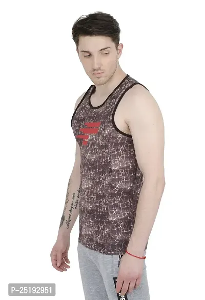 FASTORO-Men's Sleeveless Traning Top (Large) Brown-thumb2