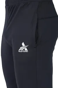 Fastoro Men's Unique Design Comfortable Polyester Solid Logo Print Regular Fit Track Pants/Trouser/Lower for Boy (Color:-Black,Size:-XXL)-thumb3