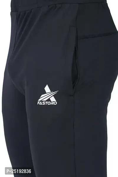 Fastoro Men's Unique Design Comfortable Polyester Solid Logo Print Regular Fit Track Pants/Trouser/Lower for Boy (Color:-Black,Size:-XXL)-thumb4