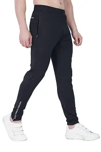 Fastoro Polyester Solid Logo Print Regular Fit Track Pants with Unique Design Comfortable for Men's (Color:-Black,Size:-M)-thumb2