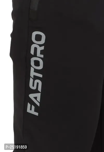 FASTORO Men's Nylon Solid Lifestyle Workout Ready Eligtage Fleece Everyday Track Pants/Lower/Trouser for Boy (Color:-Black, Size:-XL)-thumb5