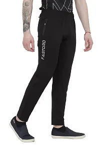 FASTORO Men's Nylon Solid Lifestyle Workout Ready Eligtage Fleece Everyday Track Pants/Lower/Trouser for Boy (Color:-Black, Size:-XL)-thumb2